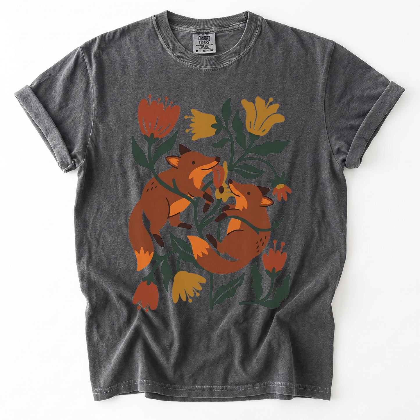 Playful Foxes Vintage Washed T-Shirt