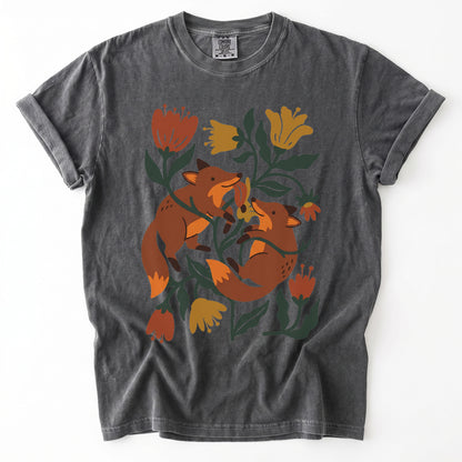 Playful Foxes Vintage Washed T-Shirt
