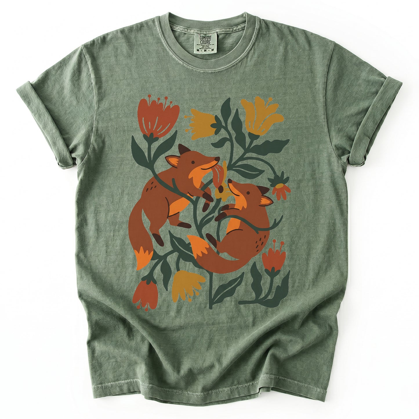 Playful Foxes Vintage Washed T-Shirt