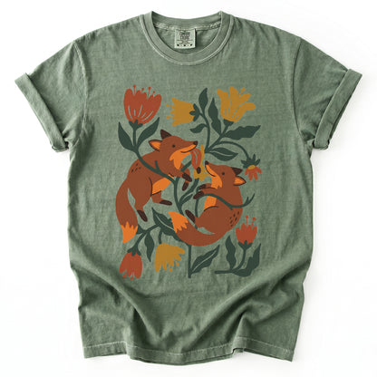 Playful Foxes Vintage Washed T-Shirt