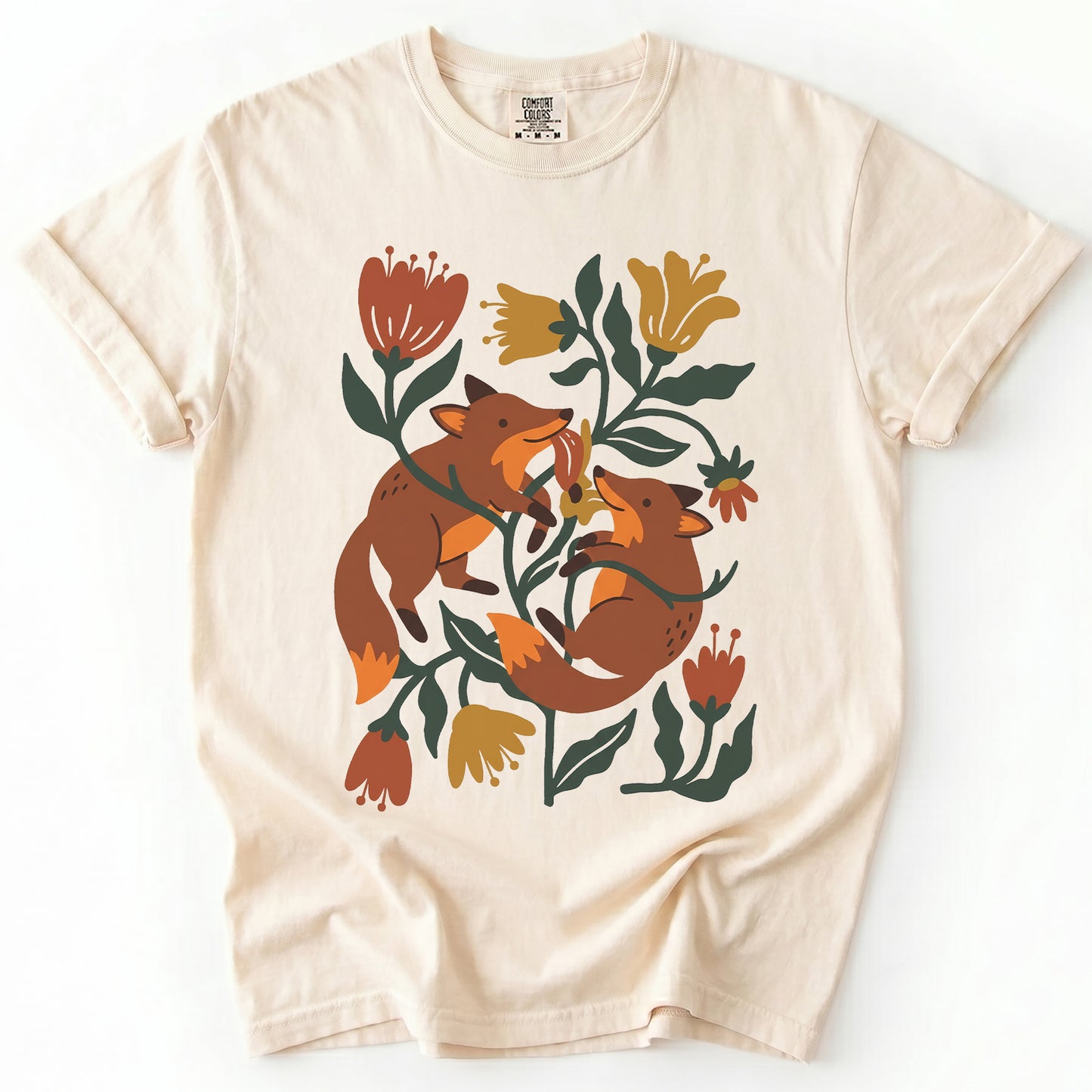 Playful Foxes Vintage Washed T-Shirt