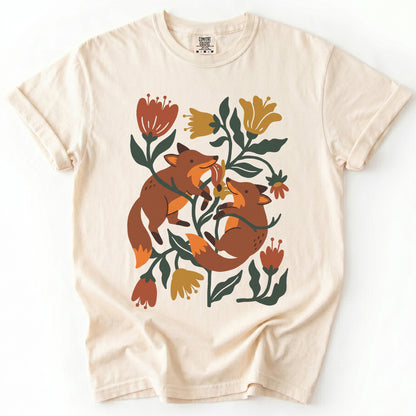 Playful Foxes Vintage Washed T-Shirt