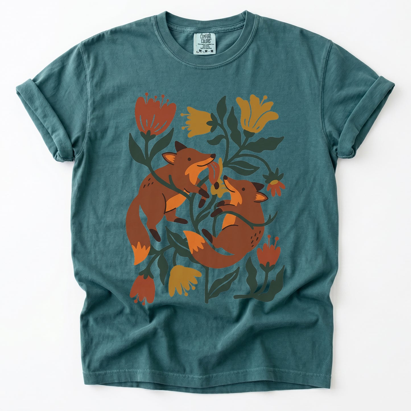 Playful Foxes Vintage Washed T-Shirt