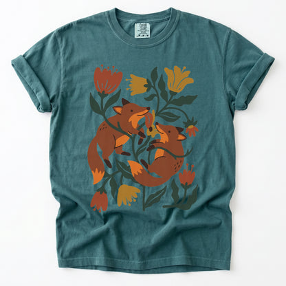 Playful Foxes Vintage Washed T-Shirt