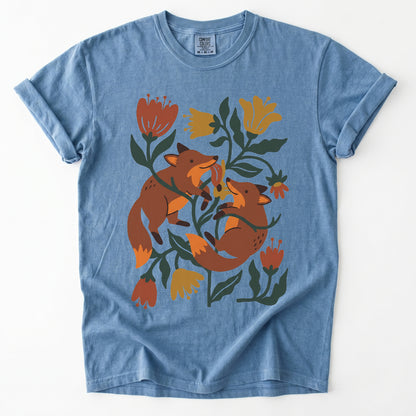 Playful Foxes Vintage Washed T-Shirt