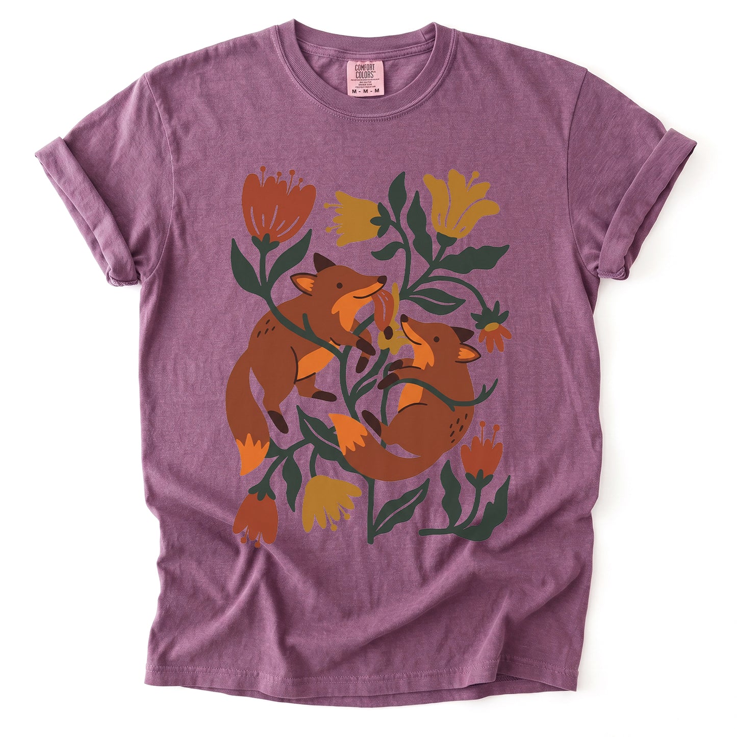 Playful Foxes Vintage Washed T-Shirt