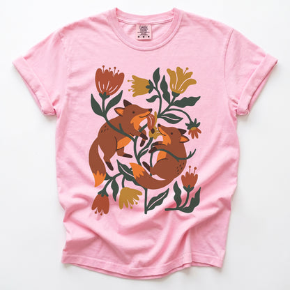 Playful Foxes Vintage Washed T-Shirt