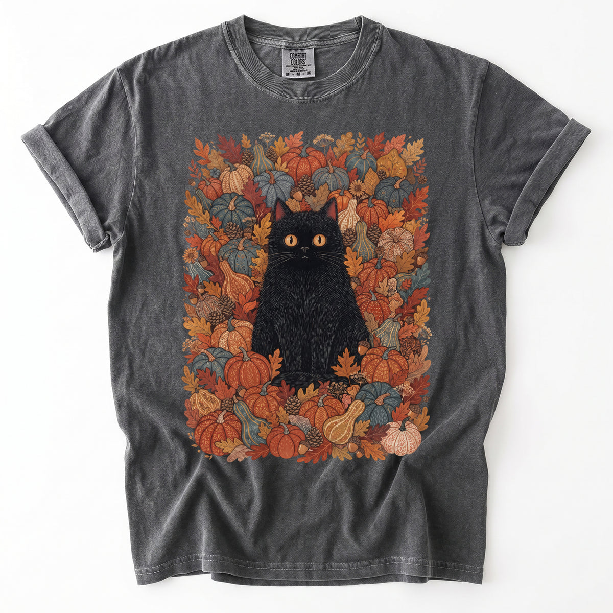 Pumpkin Patch Black Cat Vintage Washed T-Shirt