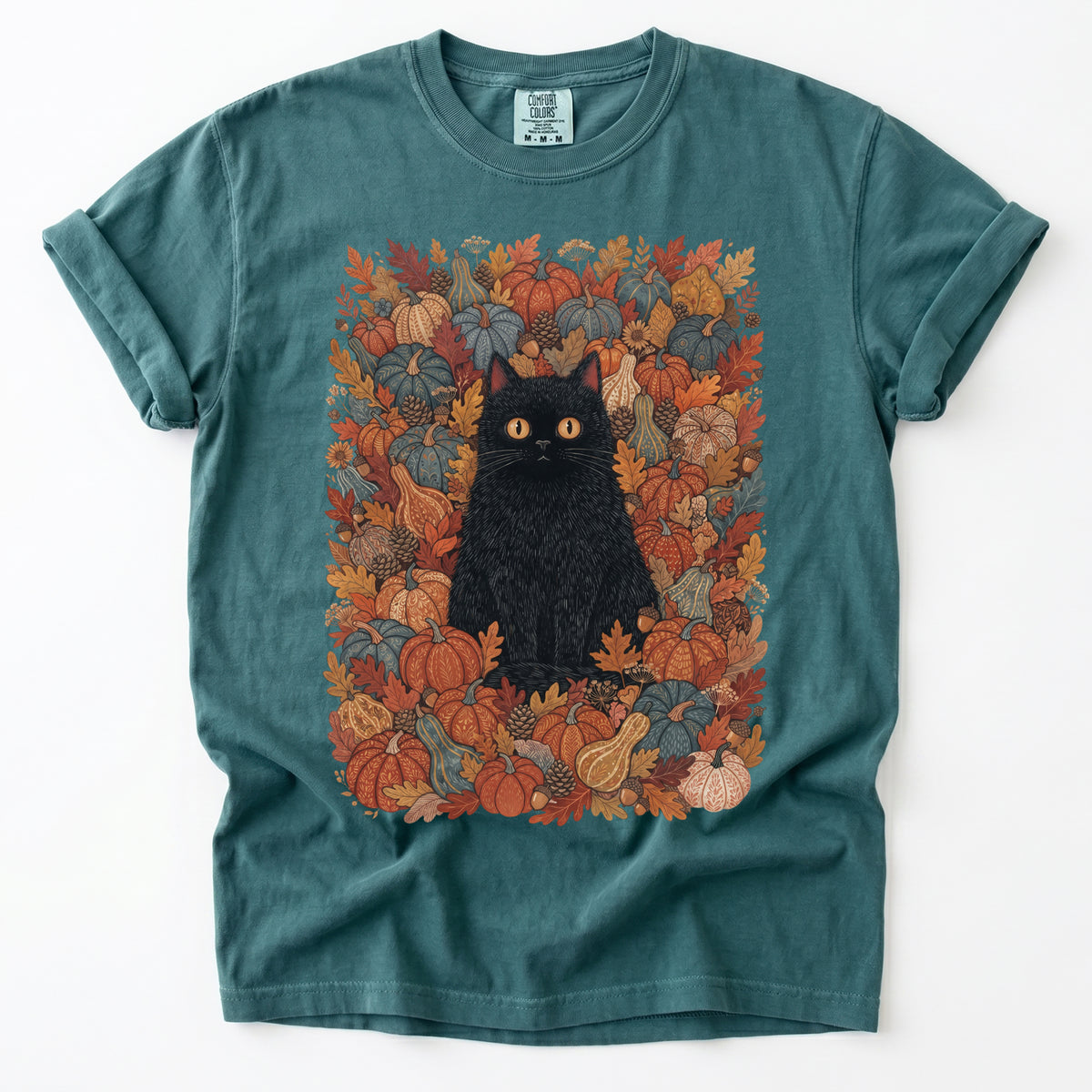 Pumpkin Patch Black Cat Vintage Washed T-Shirt