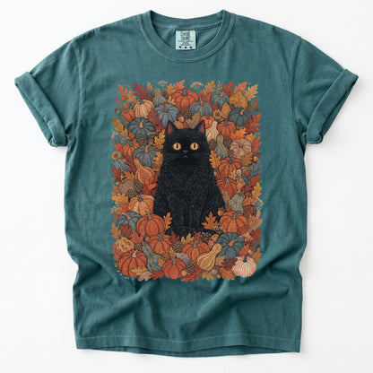Pumpkin Patch Black Cat Vintage Washed T-Shirt