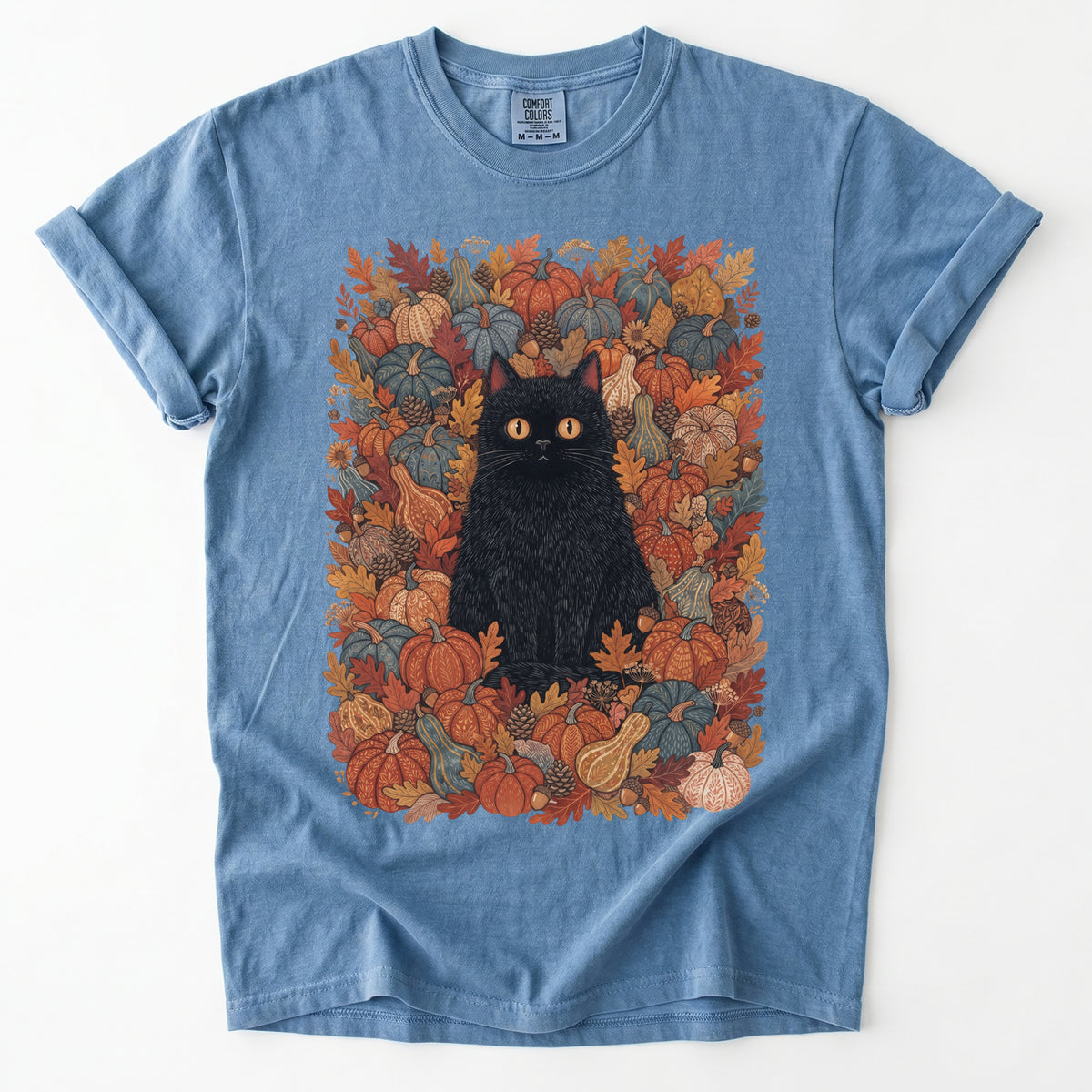 Pumpkin Patch Black Cat Vintage Washed T-Shirt