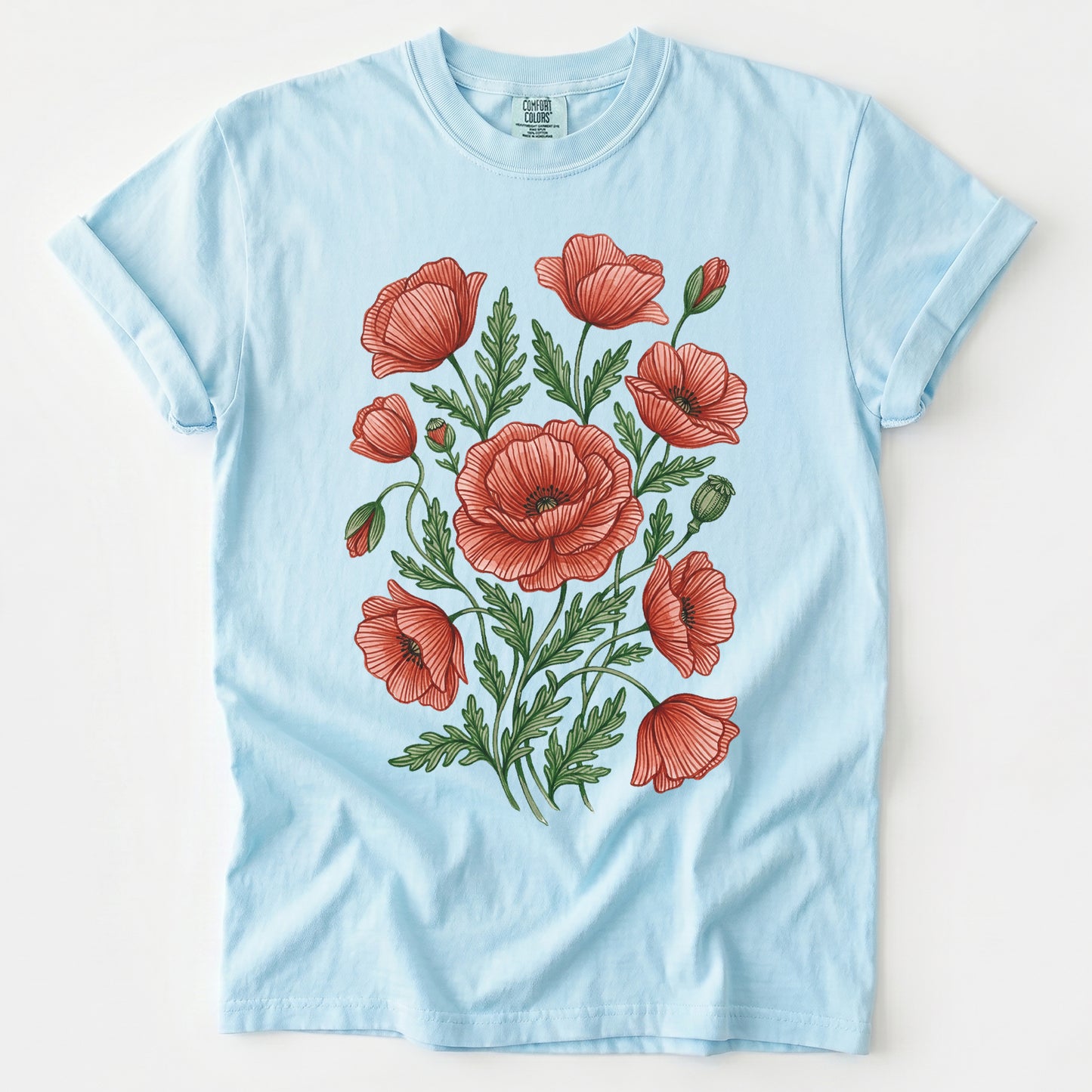 Red Poppy Vintage Washed T-Shirt