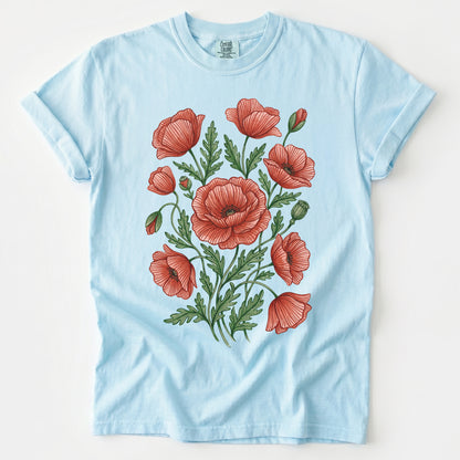 Red Poppy Vintage Washed T-Shirt