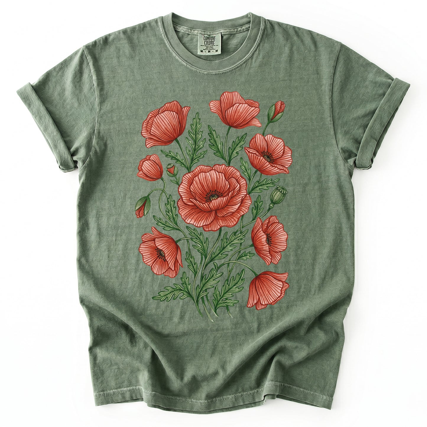 Red Poppy Vintage Washed T-Shirt