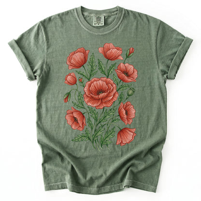 Red Poppy Vintage Washed T-Shirt