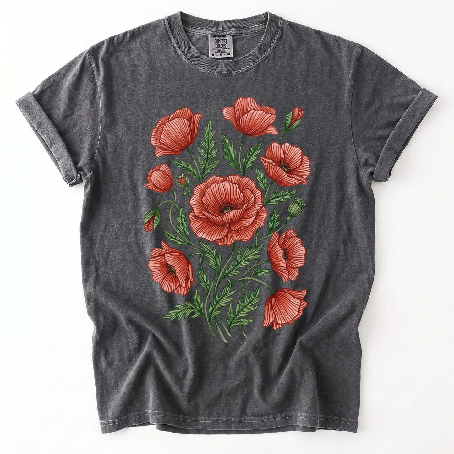 Red Poppy Vintage Washed T-Shirt