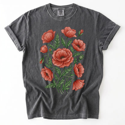 Red Poppy Vintage Washed T-Shirt