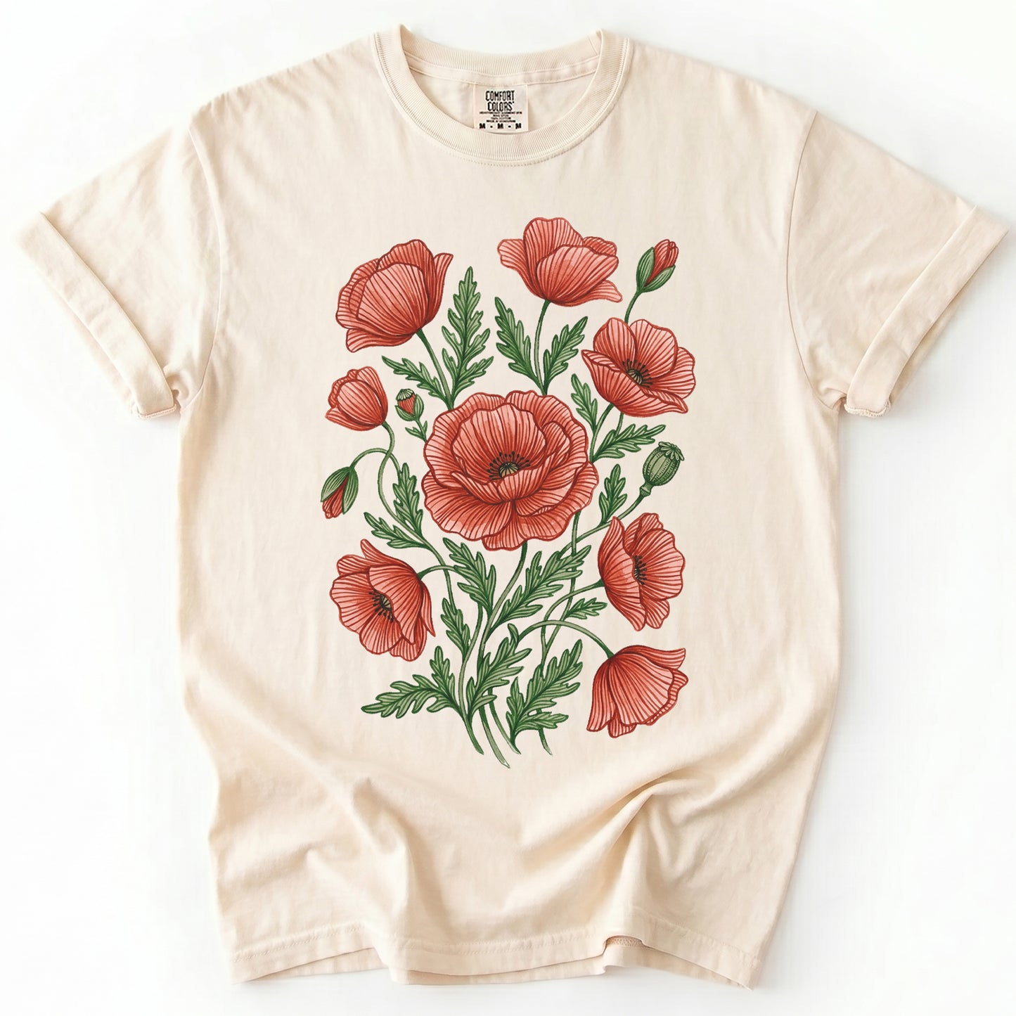 Red Poppy Vintage Washed T-Shirt