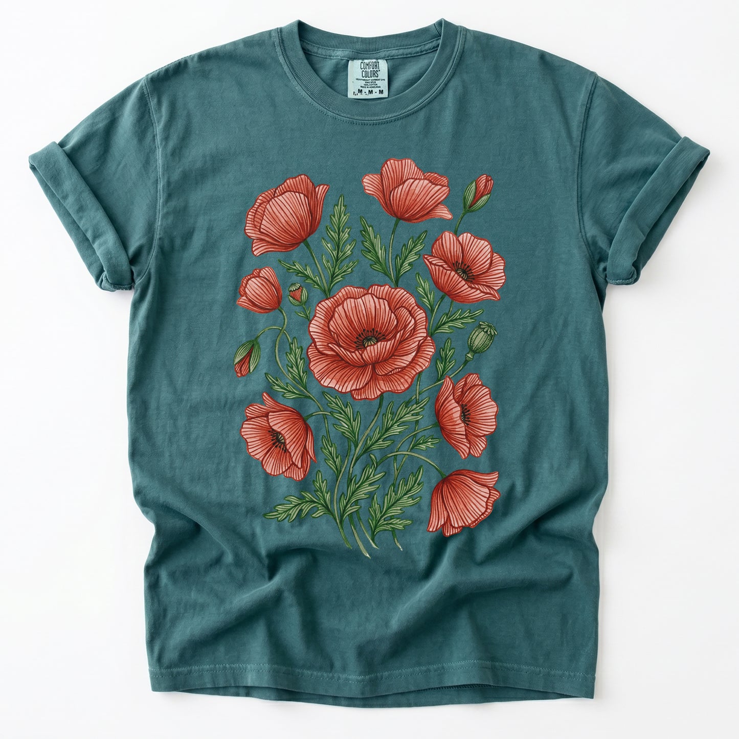 Red Poppy Vintage Washed T-Shirt