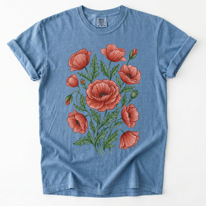 Red Poppy Vintage Washed T-Shirt