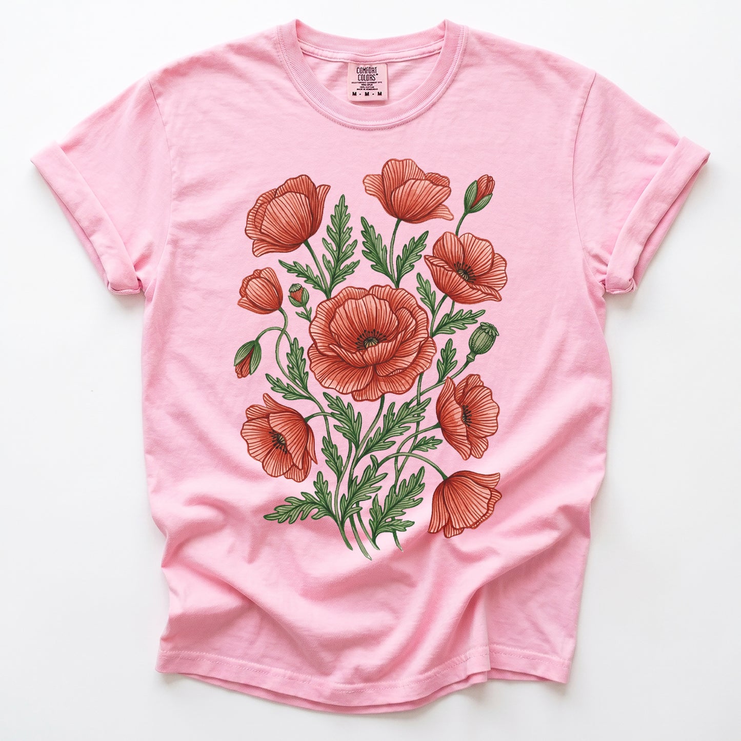 Red Poppy Vintage Washed T-Shirt