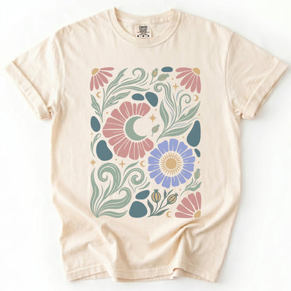 Retro Floral Swirl Vintage Washed T-Shirt
