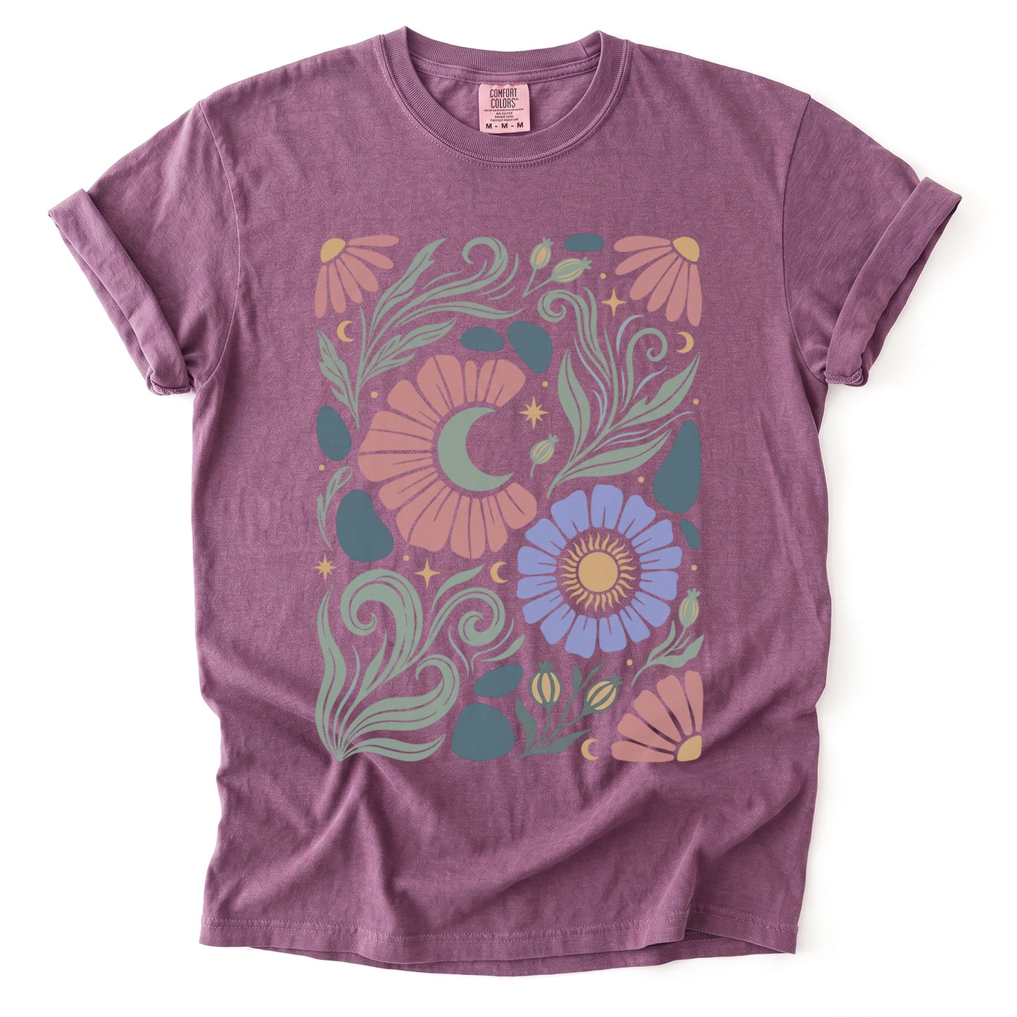 Retro Floral Swirl Vintage Washed T-Shirt