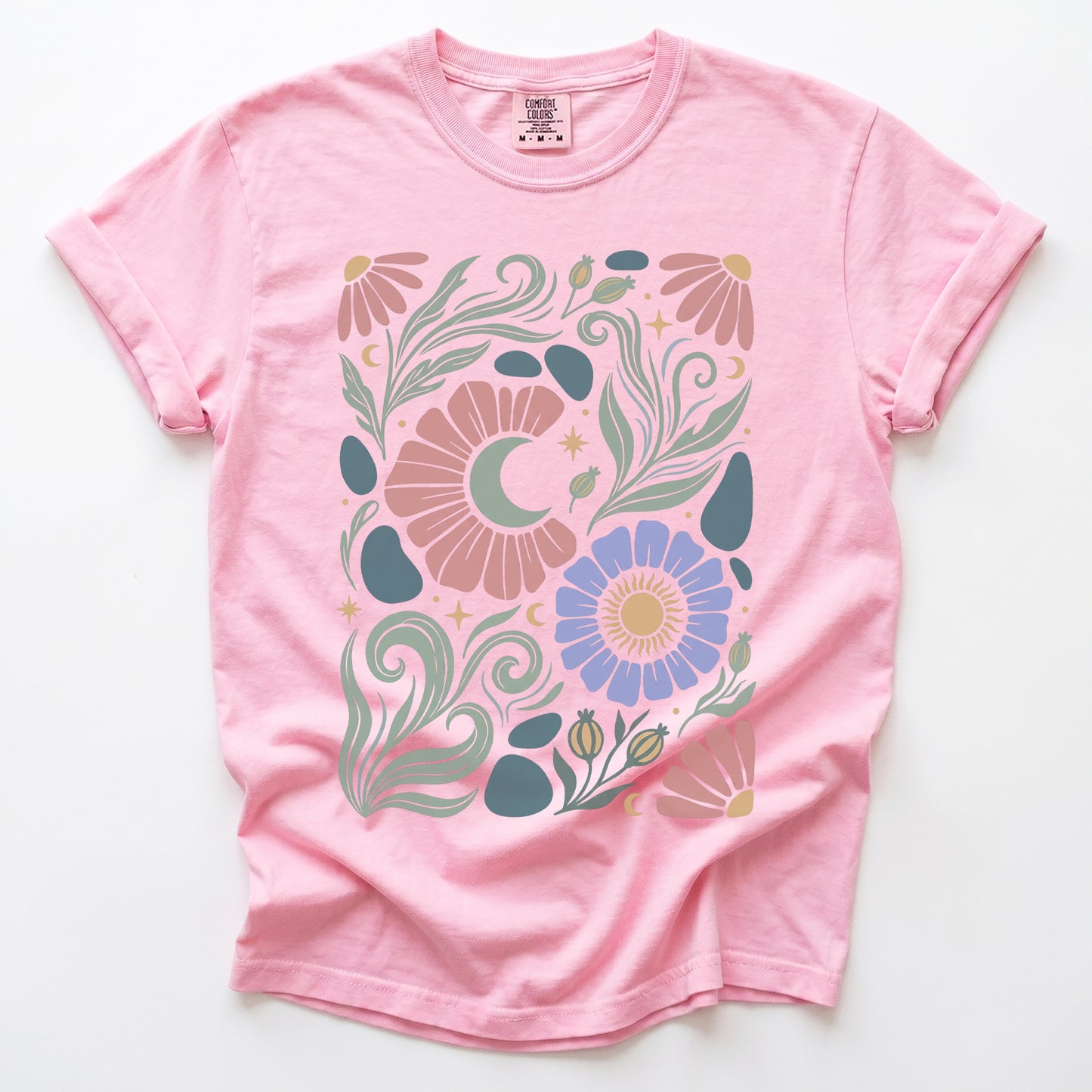 Retro Floral Swirl Vintage Washed T-Shirt