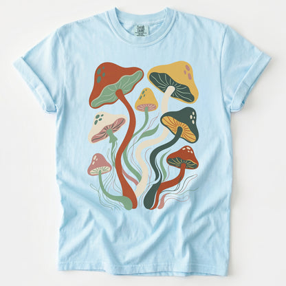 Retro Wavy Mushrooms Heavyweight T-Shirt
