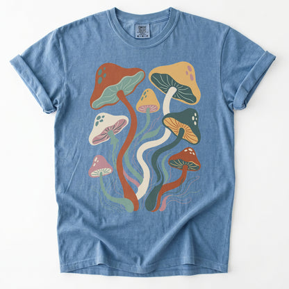 Retro Wavy Mushrooms Heavyweight T-Shirt