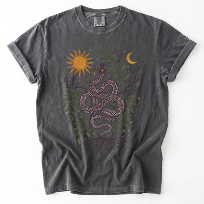 Celestial Rooted Snake Vintage Washed T-Shirt