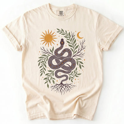 Celestial Rooted Snake Vintage Washed T-Shirt