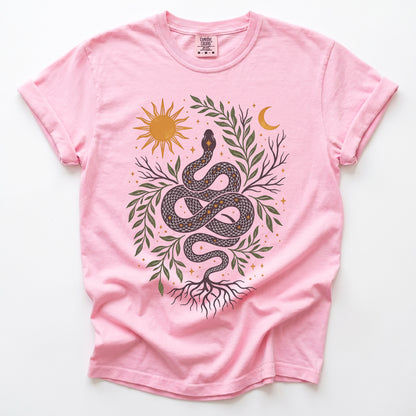 Celestial Rooted Snake Vintage Washed T-Shirt