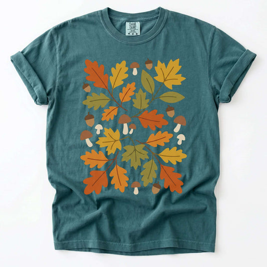 Scattered Autumn Leaves Vintage Washed T-Shirt