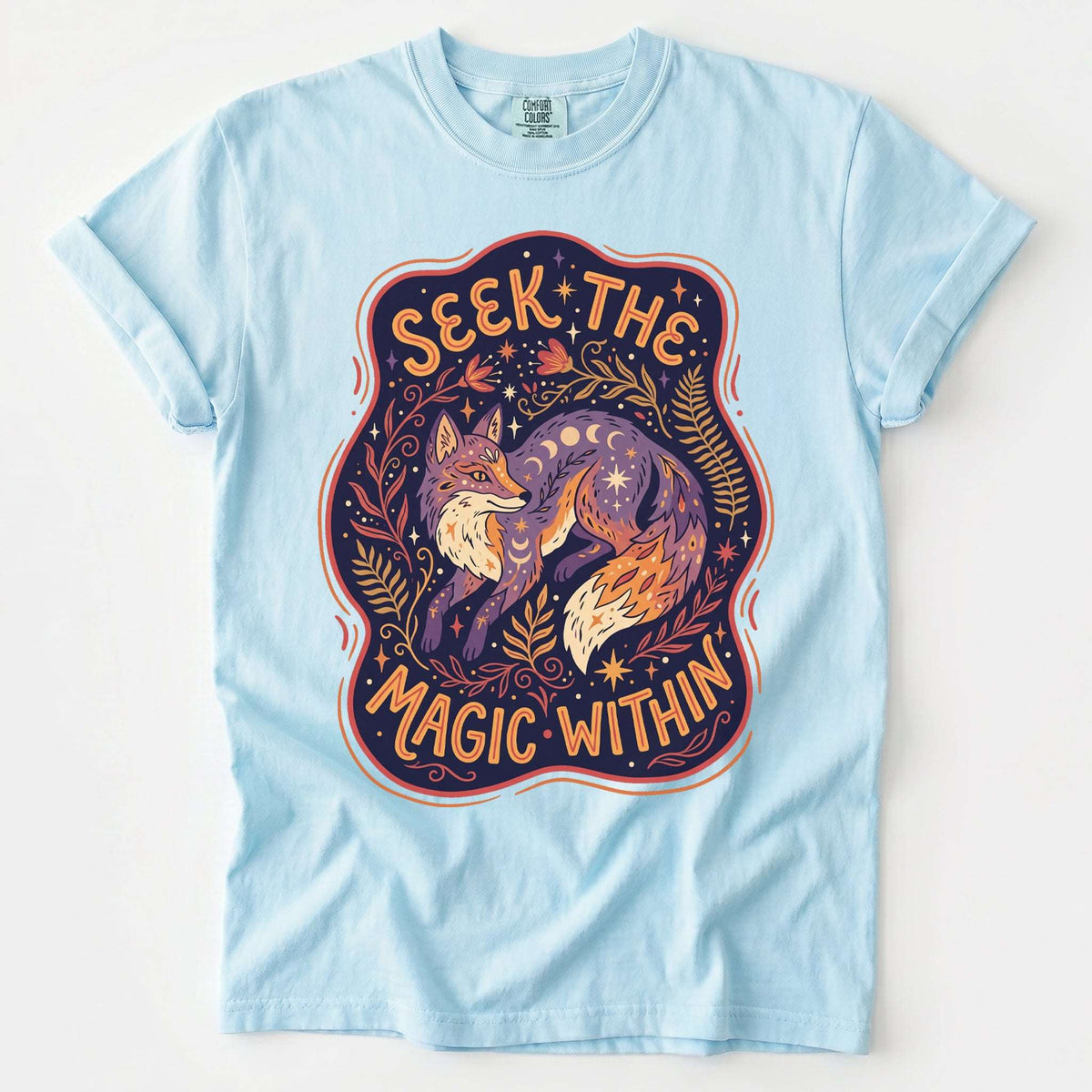 Seek The Magic Within Celestial Fox Vintage Washed T-Shirt