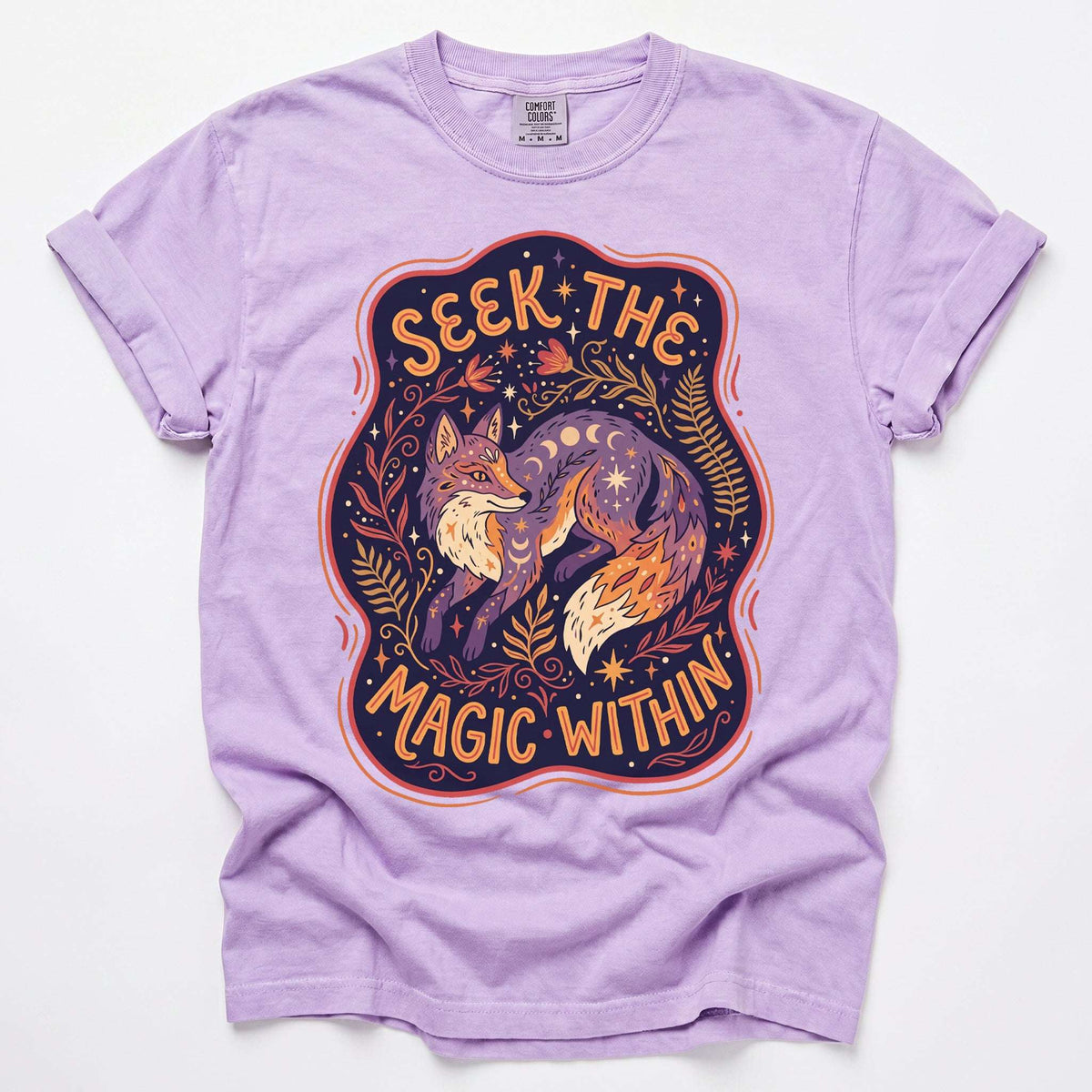 Seek The Magic Within Celestial Fox Vintage Washed T-Shirt