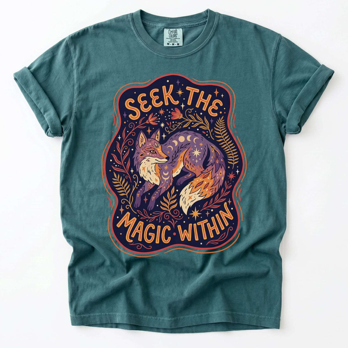 Seek The Magic Within Celestial Fox Vintage Washed T-Shirt