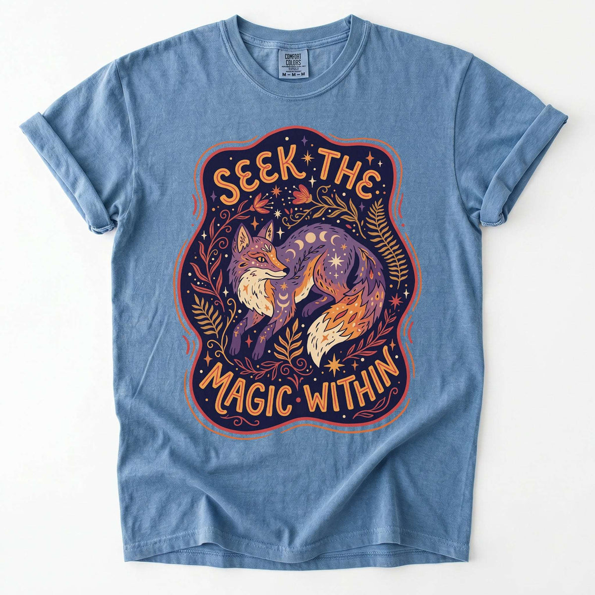 Seek The Magic Within Celestial Fox Vintage Washed T-Shirt