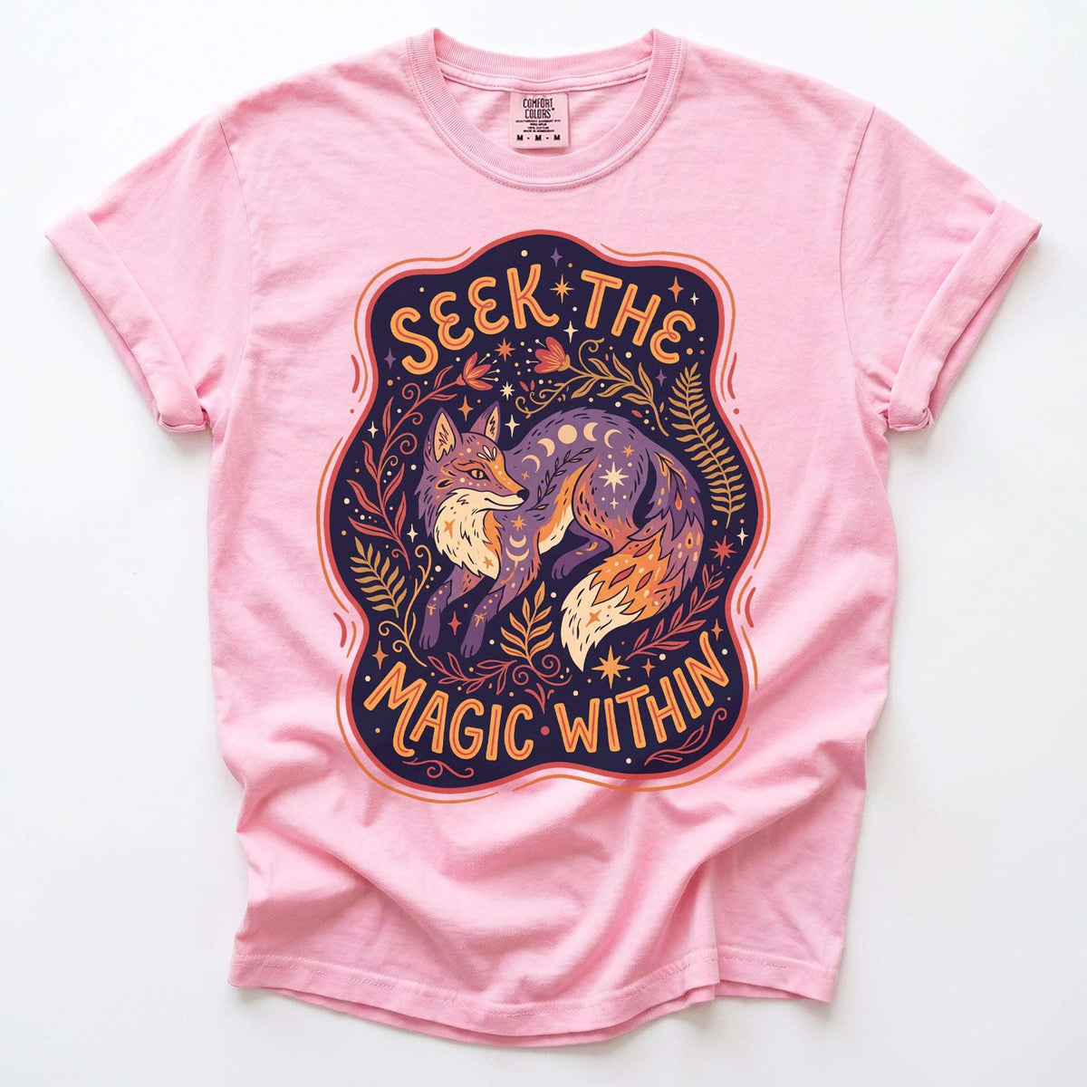 Seek The Magic Within Celestial Fox Vintage Washed T-Shirt