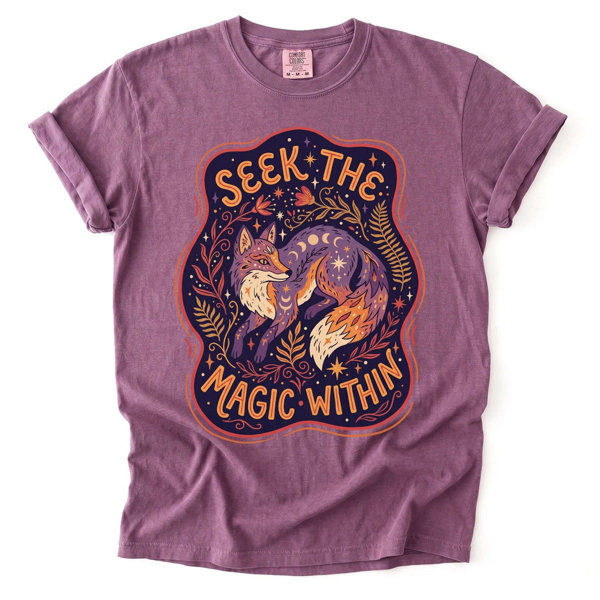 Seek The Magic Within Celestial Fox Vintage Washed T-Shirt