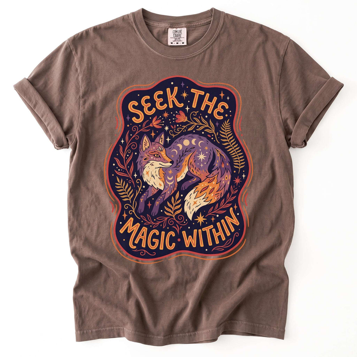 Seek The Magic Within Celestial Fox Vintage Washed T-Shirt