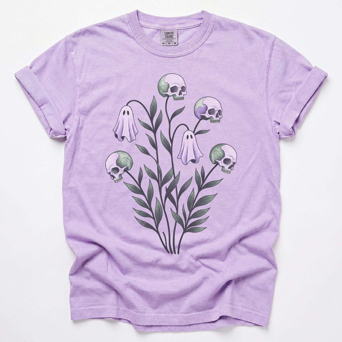 Skull & Ghost Bellflowers Vintage Washed T-Shirt