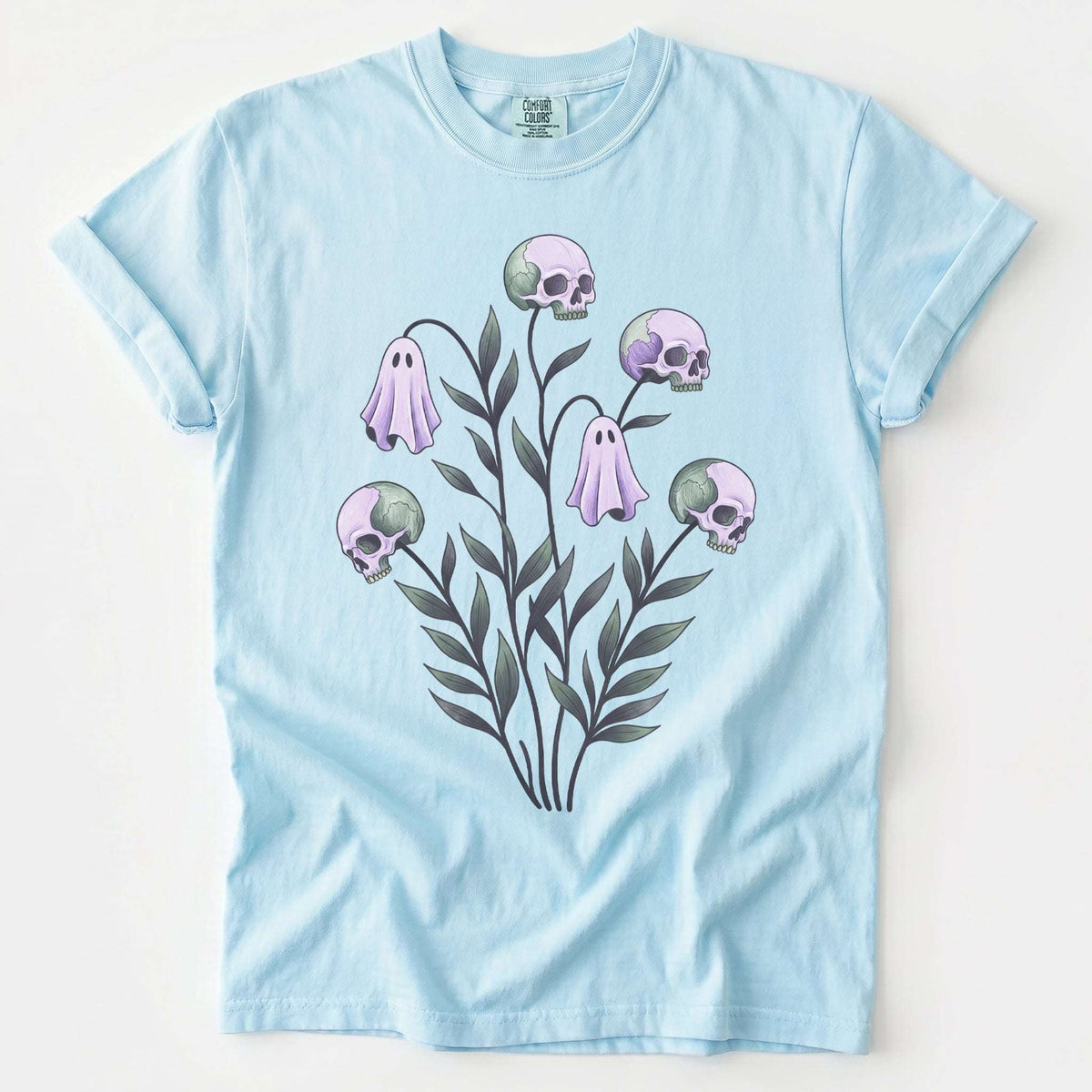 Skull & Ghost Bellflowers Vintage Washed T-Shirt