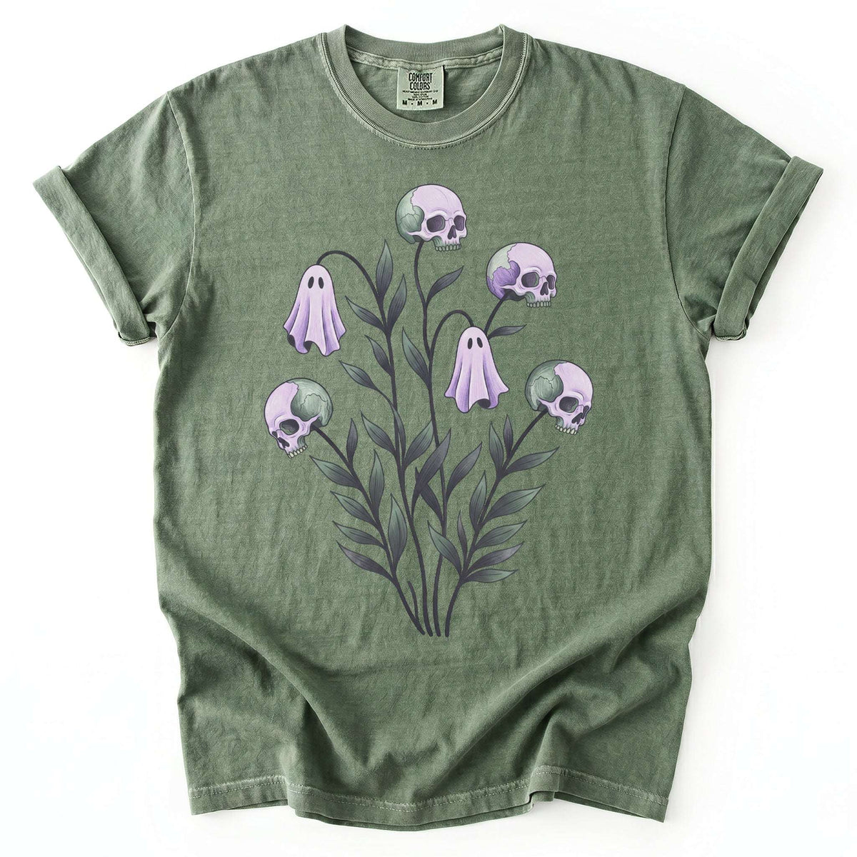 Skull & Ghost Bellflowers Vintage Washed T-Shirt