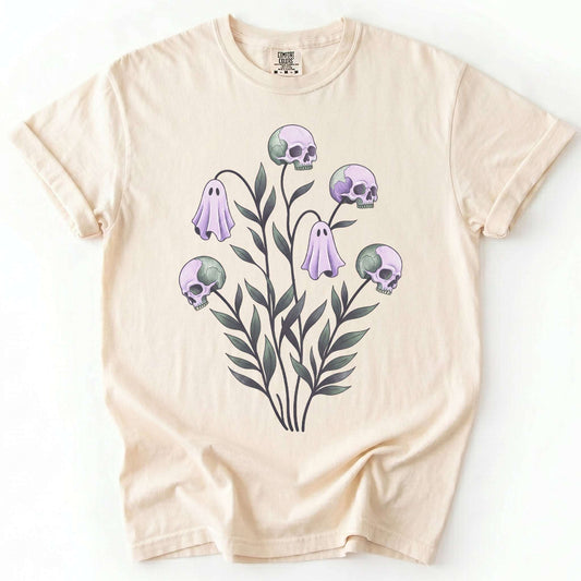 Skull & Ghost Bellflowers Vintage Washed T-Shirt