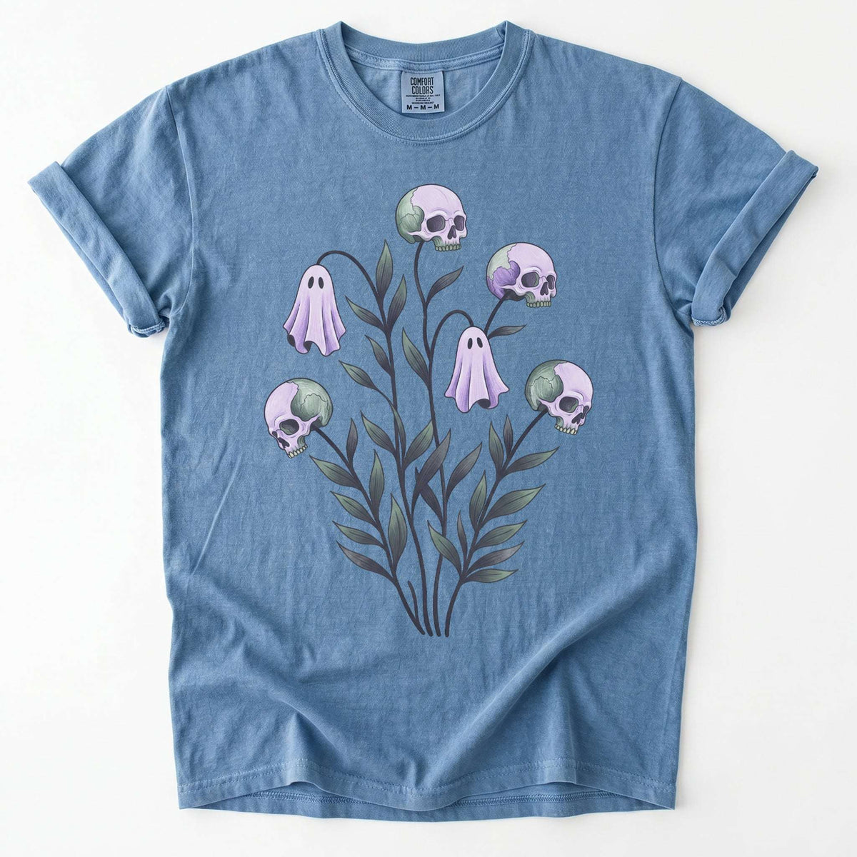 Skull & Ghost Bellflowers Vintage Washed T-Shirt