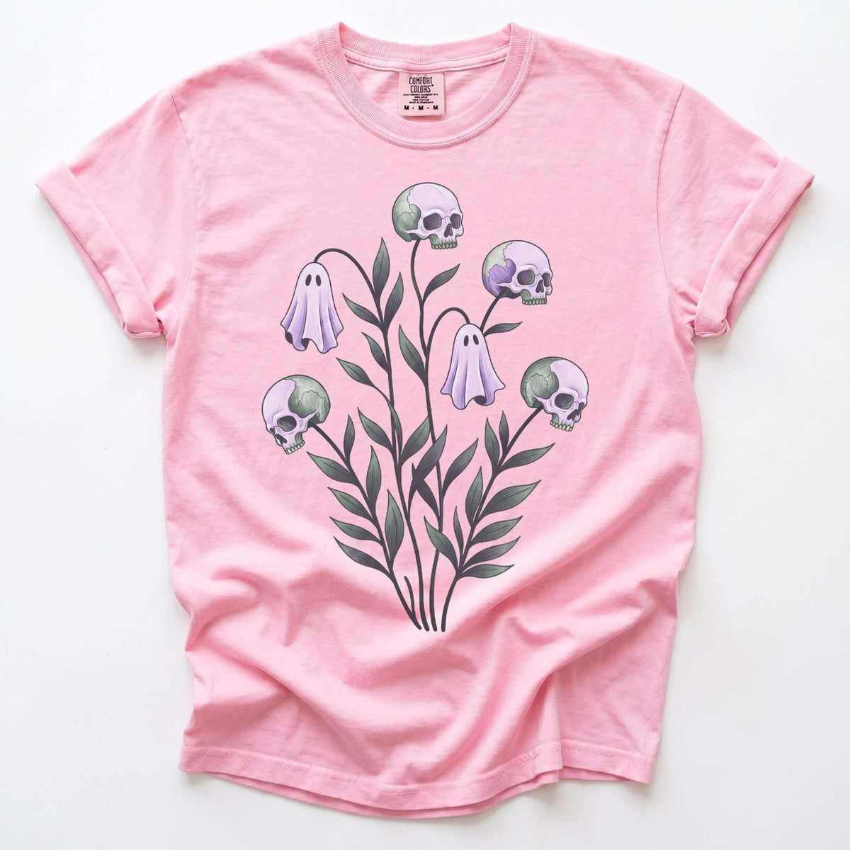 Skull & Ghost Bellflowers Vintage Washed T-Shirt