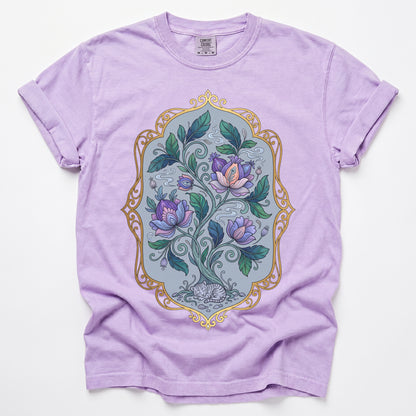 Sleeping Cat Folk Garden Vintage Washed T-Shirt