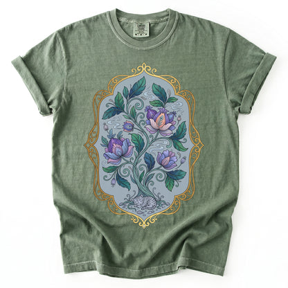Sleeping Cat Folk Garden Vintage Washed T-Shirt