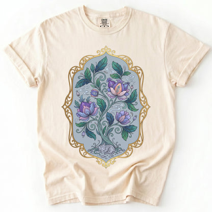 Sleeping Cat Folk Garden Vintage Washed T-Shirt